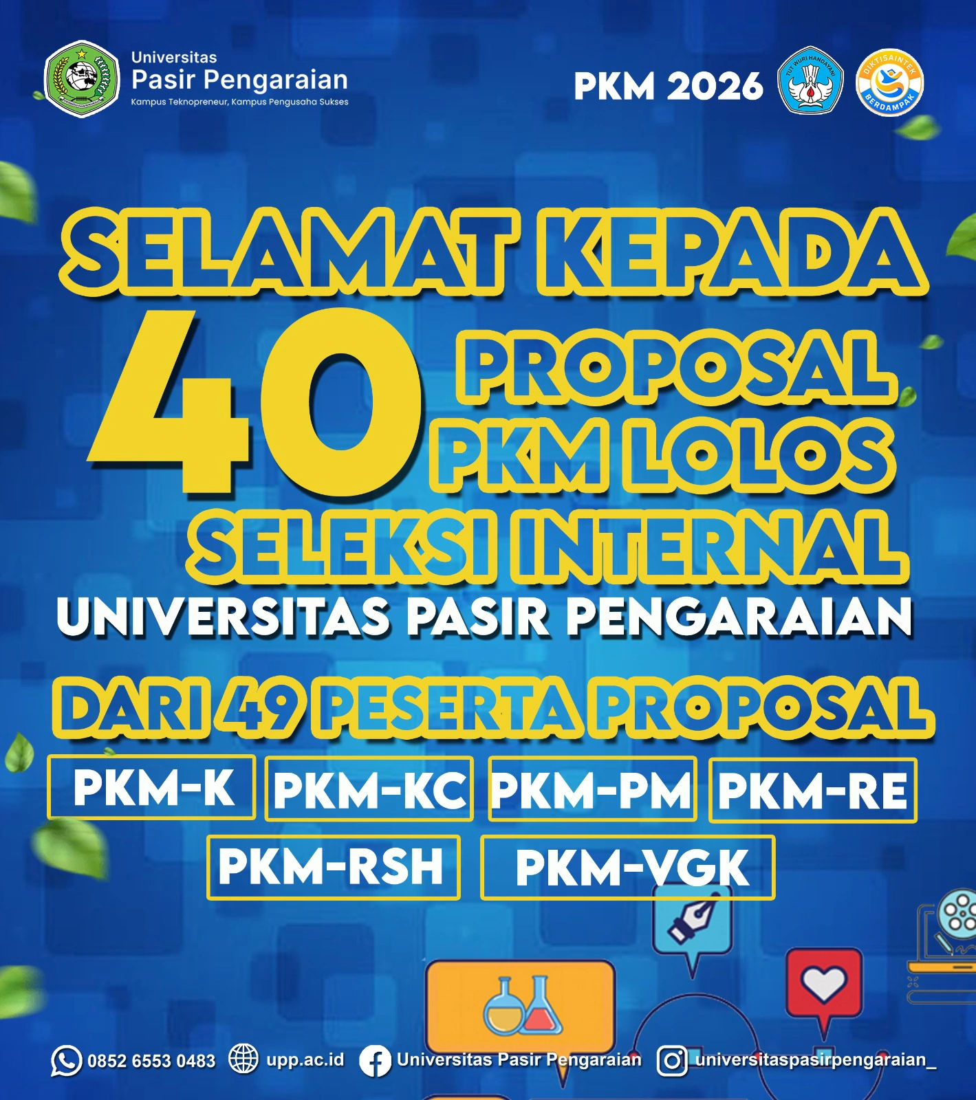 40 Proposal PKM 2026 Mahasiswa UPP Lolos Seleksi Internal